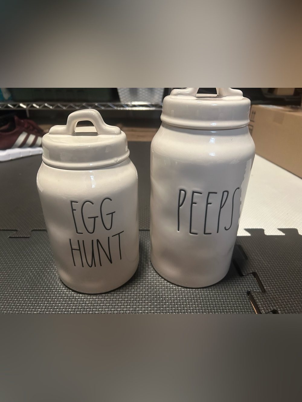 Rae Dunn egg hunt & peeps canister set